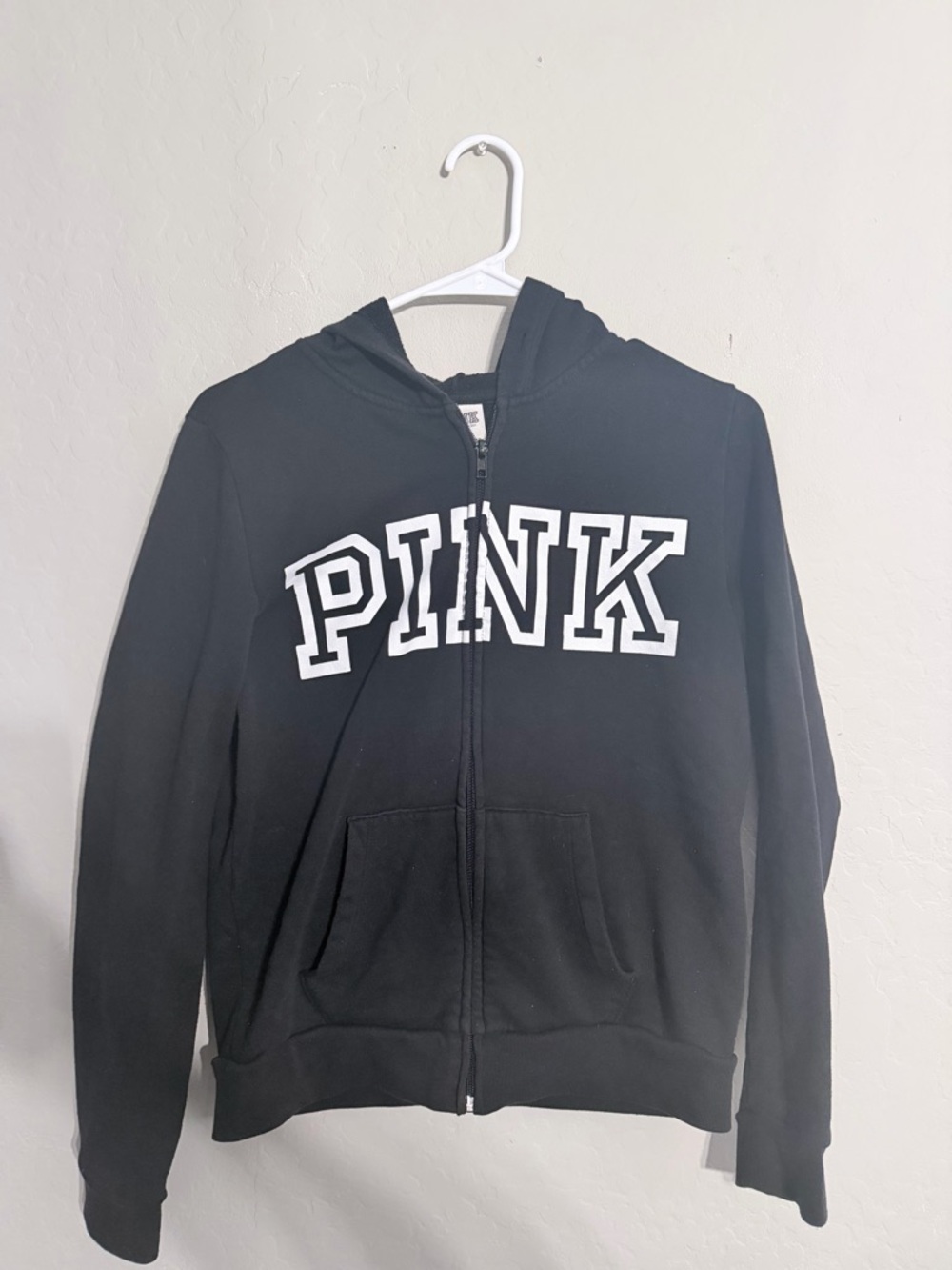 PINK Victoria's Secret Black Zip Hoodie - PINK Victoria's Secret Brand medium